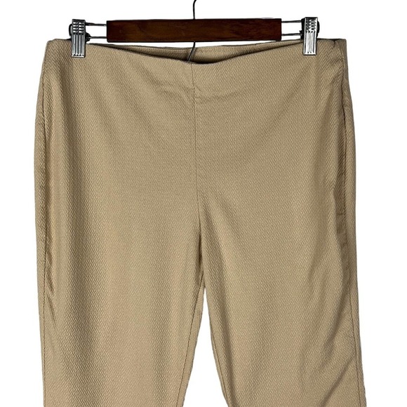 ALFANI DRESS‎ PANT SLACKS RAW HEM PULL ON ELASTIC WAIST SKINNY LEG BEIGE SIZE 10 - Picture 3 of 11